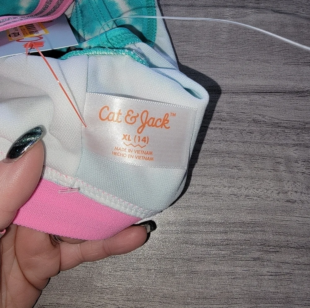 NWT Cat & Jack Girls Swim Tie-Dye Bikini Top